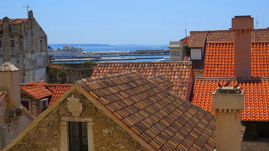 Roofs, Houses, Old, City, the roofs, old houses, history, historical, brick, lake dusia