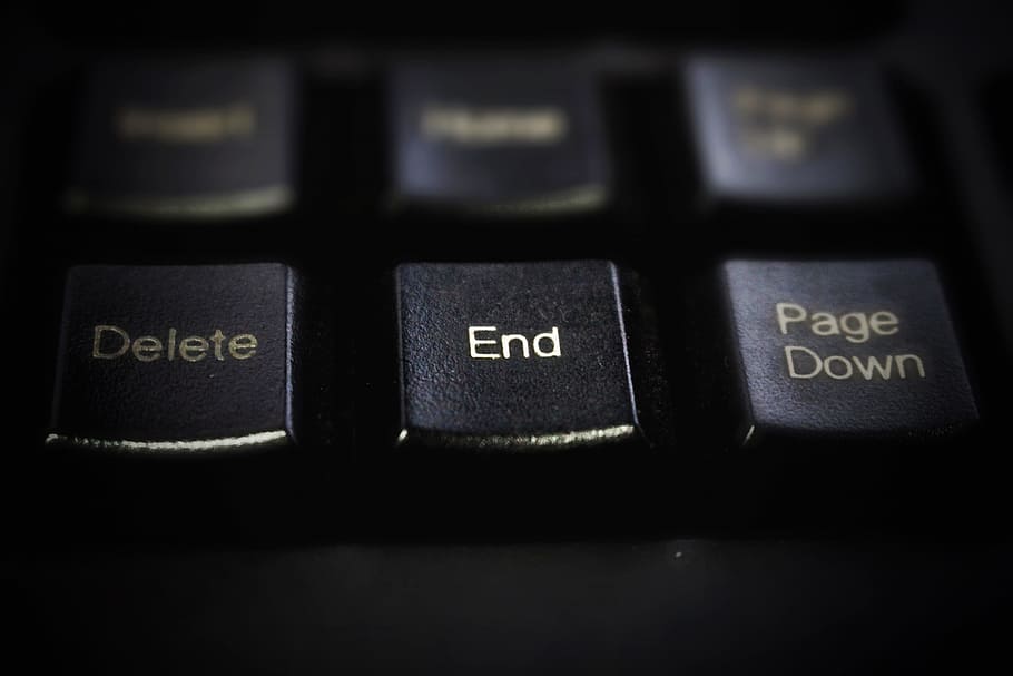 teclado, negro, botón, final, adiós, teclado de computadora, computadora, equipo informático, tecnología, parte de la computadora
