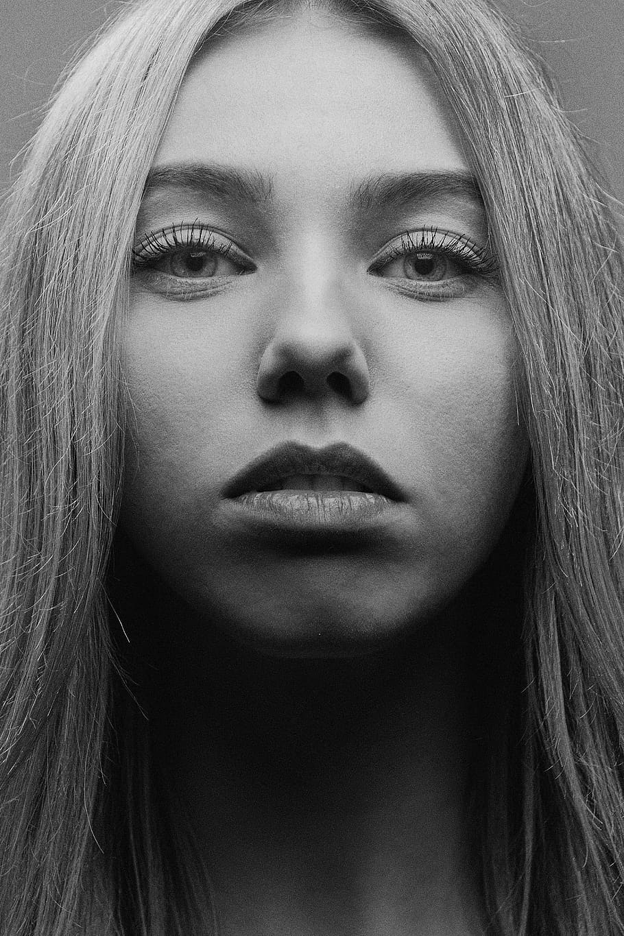 Girl Studio Monochrome Woman Retro Portrait Headshot