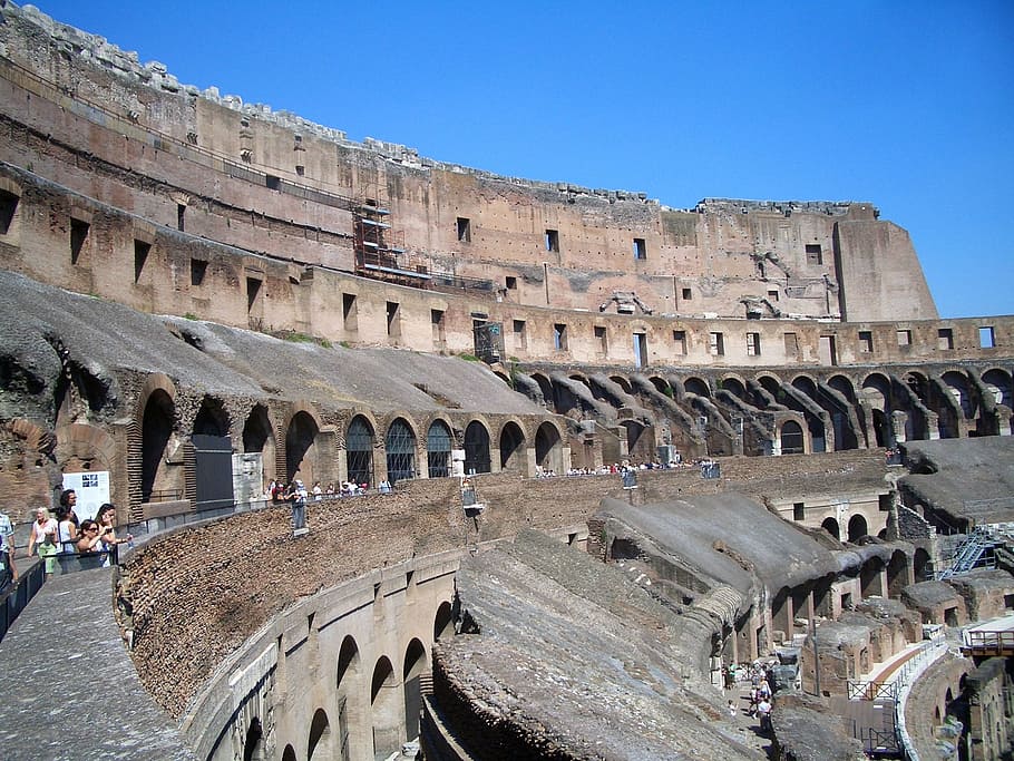 roma, colosseum, italia, zaman kuno, arena, gladiator, pertempuran, roti dan permainan, bangunan, monumen