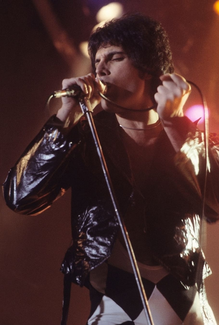 man, holding, microphone, singing, freddie mercury, singer, entertainer, rock and roll, concert, 1978