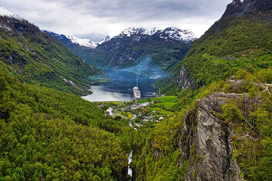 geiranger, noruega, cruzeiro, navio, feriado, escandinávia, fuga, paisagens - natureza, beleza na natureza, agua
