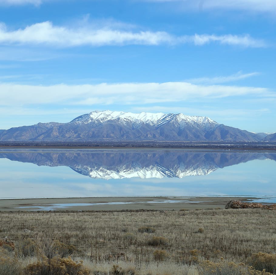 Great Salt Lake, Antelope Island, Utah, antelope island, utah, united states, mountain, nature, landscape, scenics, lake