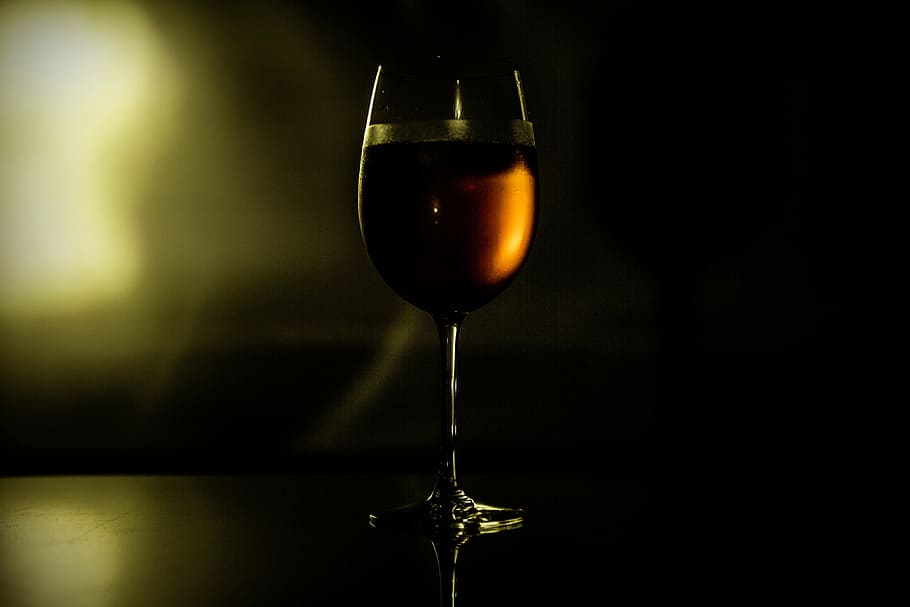 clear wine glass, selective, wine, glass, still, items, things, light, shadows, silhouette