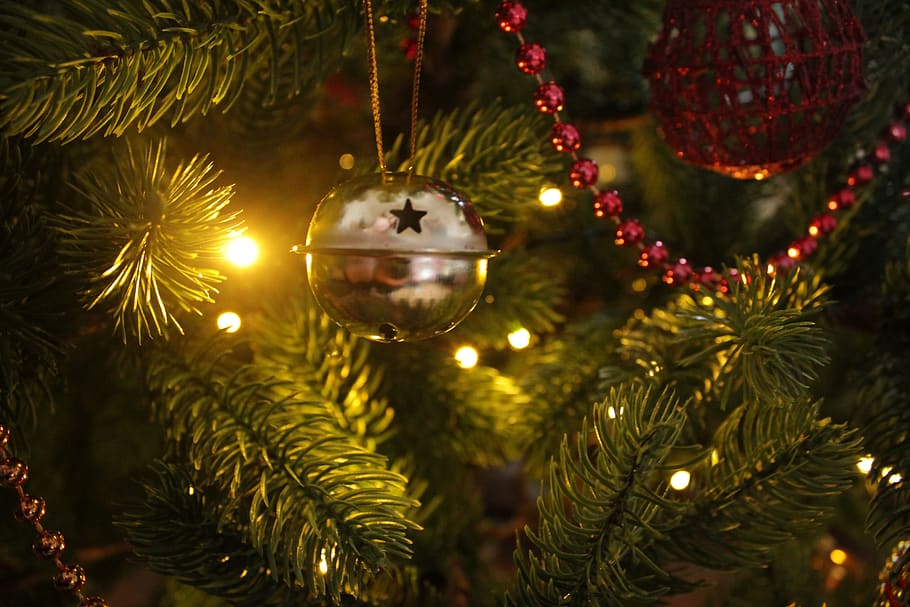 christmas, bell, decoration, bells, christmas decoration, christmas ornaments, star, christmas time, gold, christmas decorations