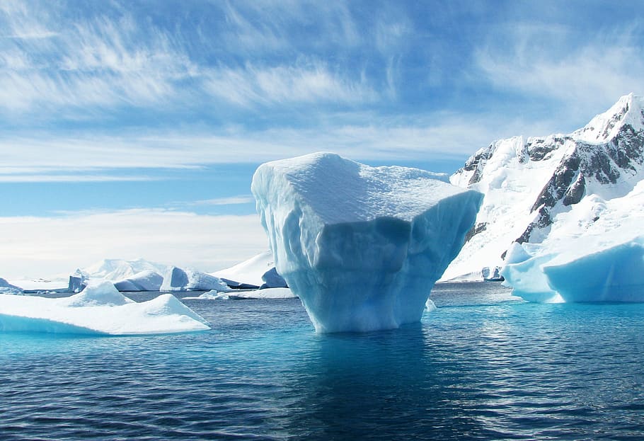 es berg on, gunung es, antarctica, kutub, biru, es, laut, pemandangan, gunung es - Formasi Es, gletser