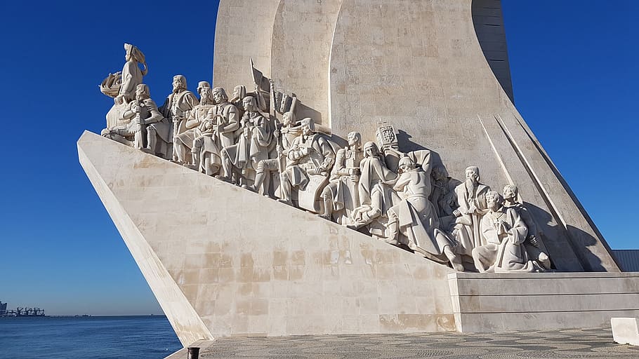 Lisbon, Portugal, City, lisboa, sky, outdoors, blue, architecture, sea, sculpture