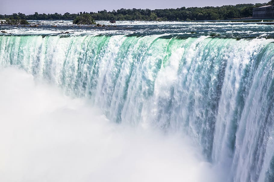 waterfall during daytime, niagara, falls, waterfall, canada, american, landmark, nature, water, river