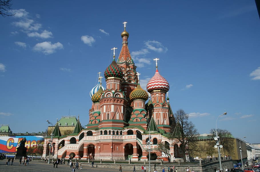 st. Katedral basil, ST. Basil, katedral, kremlin, delapan kubah, kapel gabungan, kubah warna-warni, kubah bawang hias, arsitek Rusia, gereja ortodoks Rusia