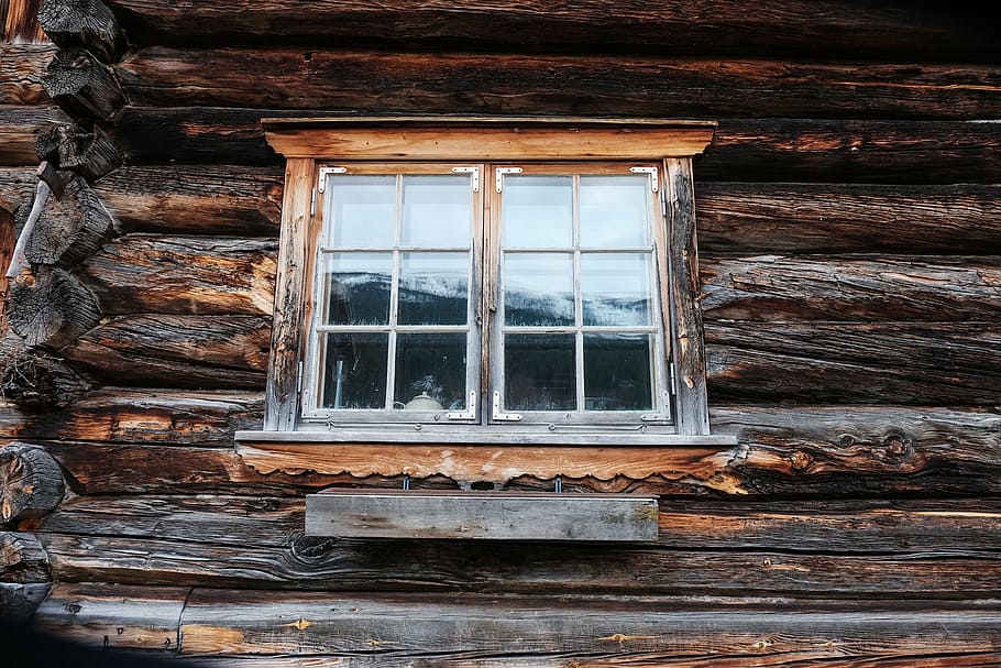 marrón, de madera, enmarcado, tomado, durante el día, blanco, rústico, ventanas, antiguo, bosque