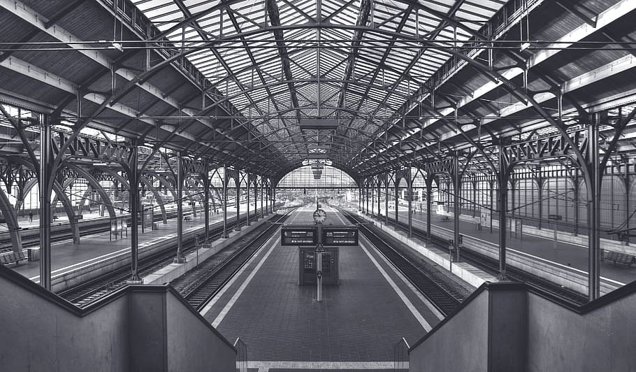 Railway Station, Architecture, station, train, building, platform, landmark, railroad track, germany, travel