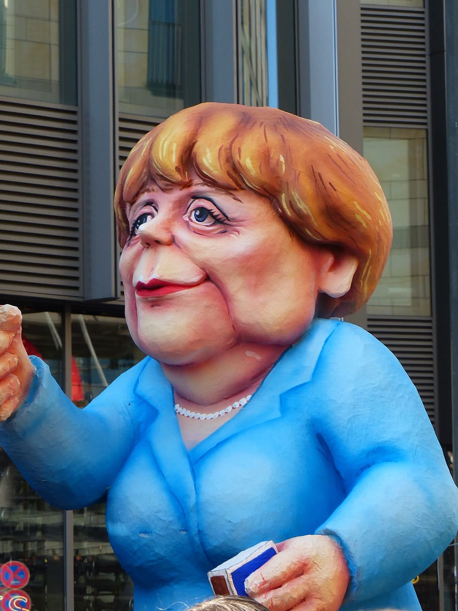 angela merkel, politician, caricature, show me, policy, germany, one person, real people, lifestyles, portrait