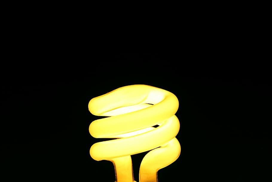 Light, Electricity, Lamps, Idea, yellow, studio shot, black background, close-up, food, copy space
