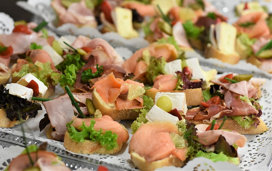 roll, canapes, chunks, sandwiches, finger food, buffet, snack, party, celebration, festival