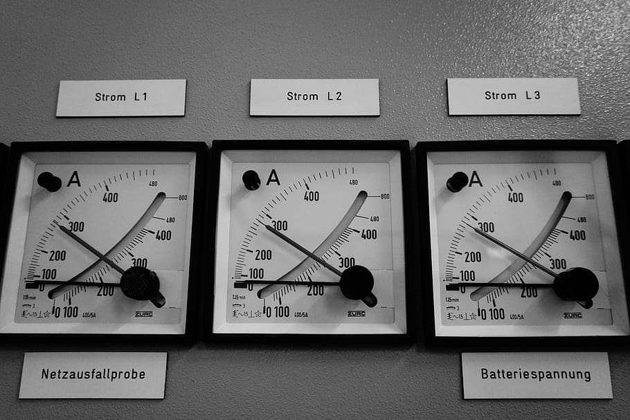 Ammeter, Current, Electricity, Gauge, current, electricity, amp, measure, pointer, scale, photograph