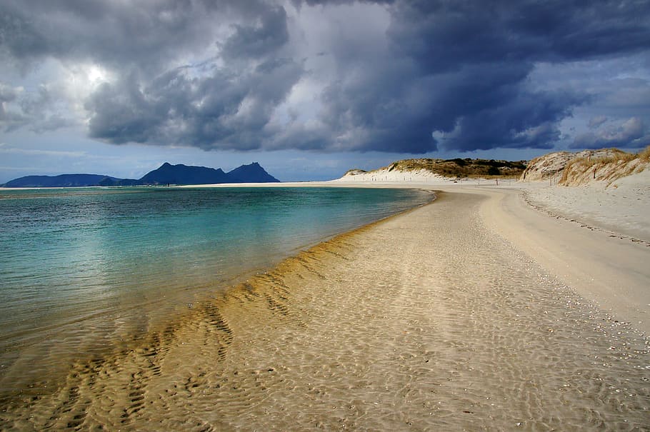 Ruakaka, Beach, Bream Bay, NZ, seashore under cloudy sky, sky, cloud - sky, beauty in nature, land, scenics - nature