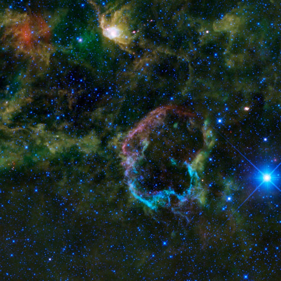 jellyfish nebula, space, cosmos, galaxy, supernova remnant, ic 443, diffuse, star formation, universe, starry