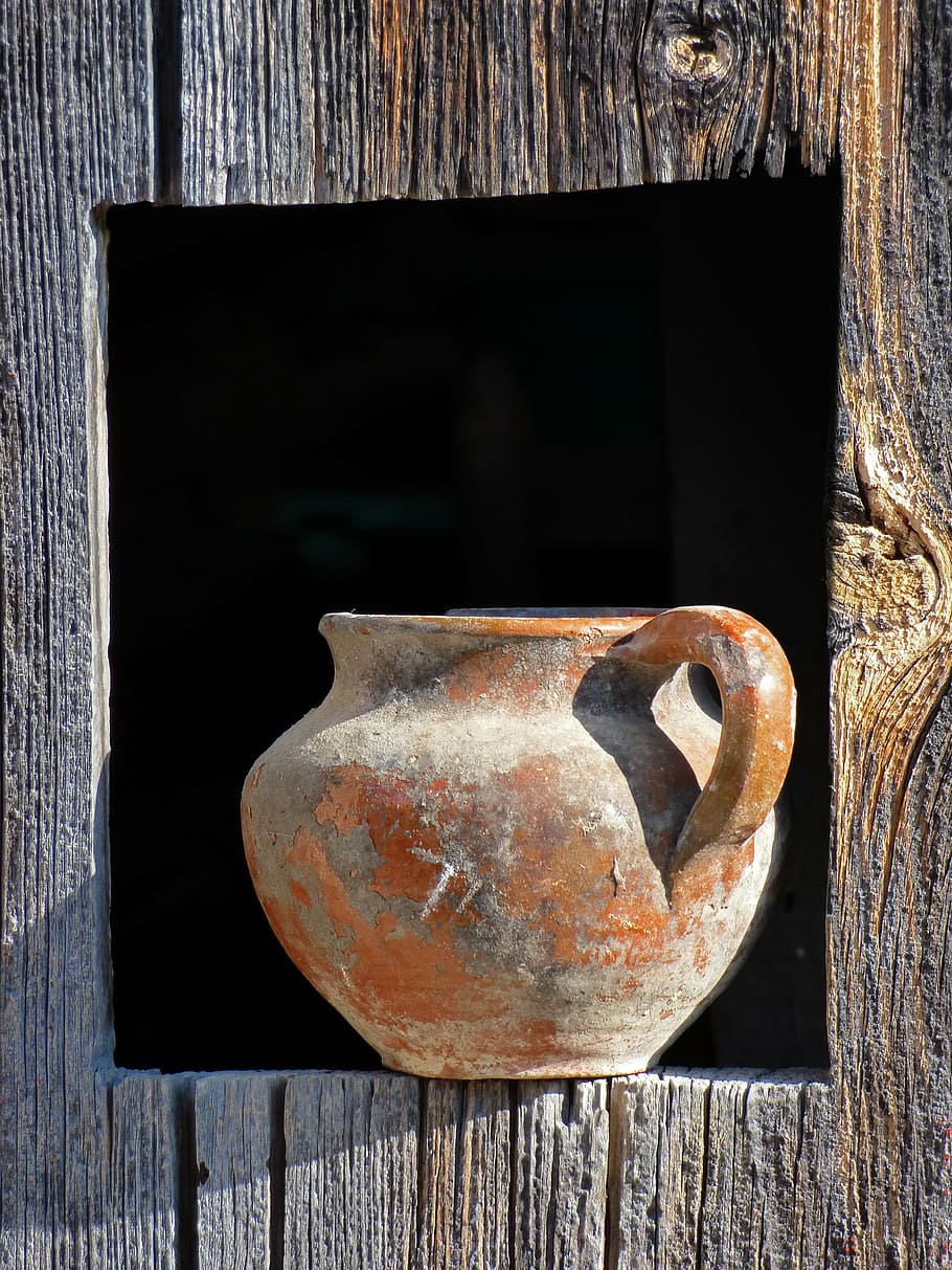 jar, ceramic, mud, crafts, pitchers, rustic, wood - Material, old, cultures, jug