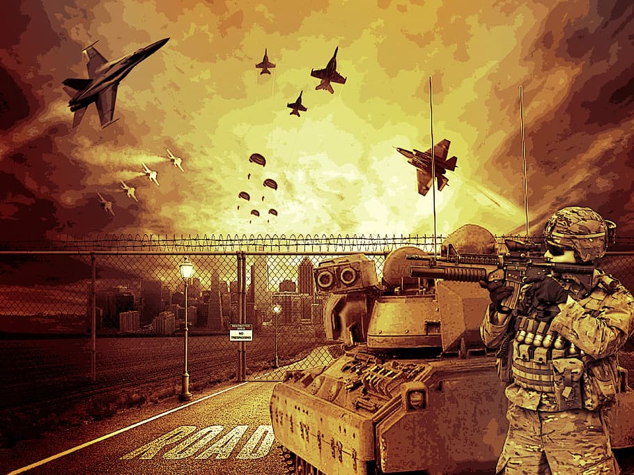 Modern, Military, Battle, Soldiers, Tanks, Planes, public domain, war, army, armed Forces