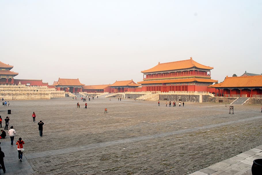ciudad prohibida, beijing, emperador, china, dinastía, historia, Arquitectura, exterior del edificio, grupo de personas, cielo