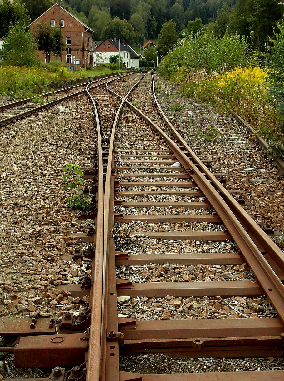 Soft, Track, Railway, Rails, seemed, railway rails, rusted, abandoned, railway station, neuhausen