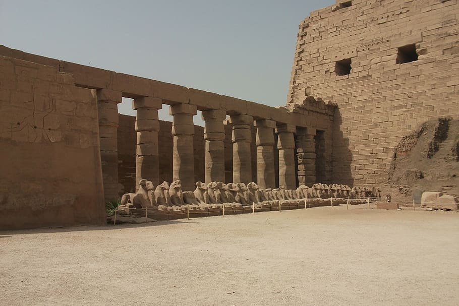 karnak, luxor, temple, pharaohs, egypt, old, imposing, wall, pharaonic, architecture
