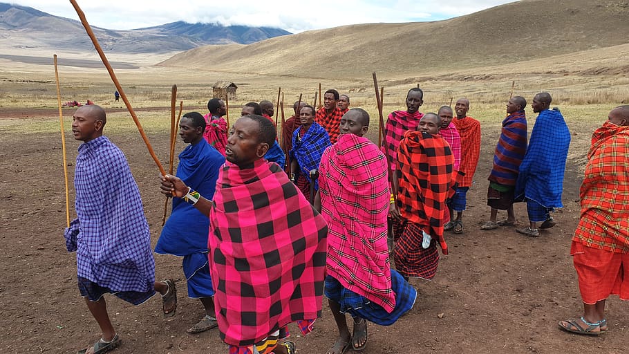 tanzania, massai, cultura, viaje, serengeti, grupo de personas, personas reales, hombres, personas, tierra