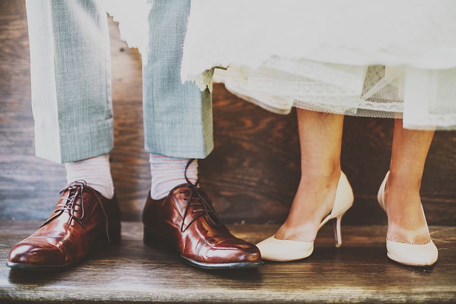 boda, matrimonio, vestido, zapatos, tacones altos, moda, calcetines, personas, familia, pierna humana