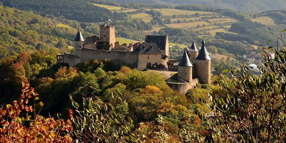 kastil bourscheid, luxembourg, sejarah, budaya, kastil ksatria, Arsitektur, struktur yang dibangun, eksterior bangunan, Kastil, menanam
