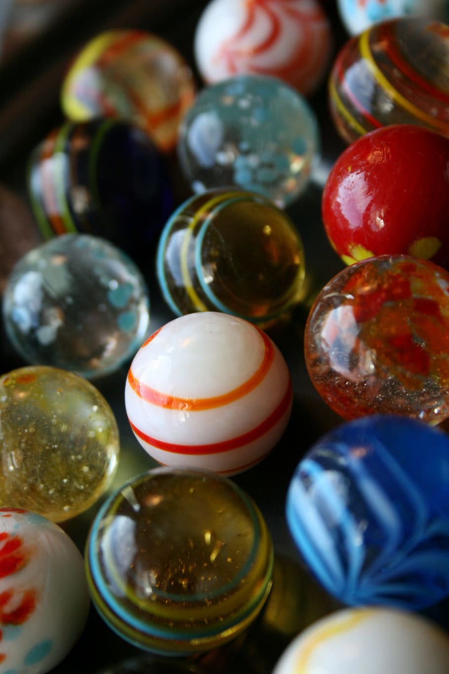 colorful, marbles, balls, glass ball, color, child, indoors, choice, food, still life
