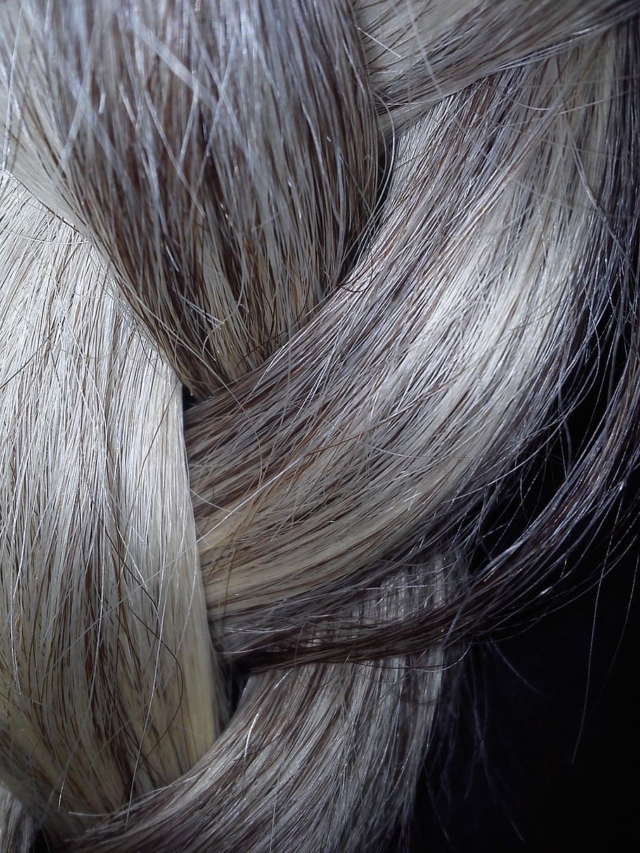 gray braided hair, Plait, Hair, Material, Natural, grey, gray hair, senior, hairstyle, hairdresser