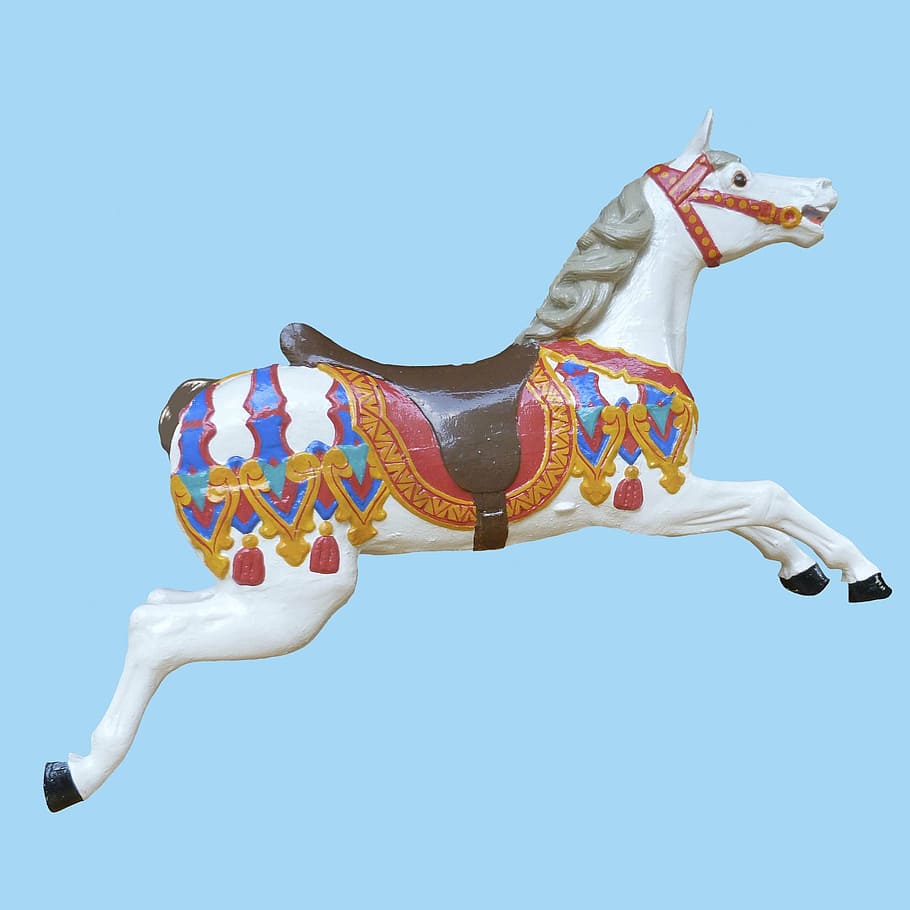 white, brown, horse vector art, carousel, fair, ride, fun, folk festival, year market, celebrate