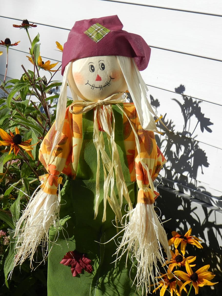 Scarecrow, Decoration, Doll, autumn, fall, seasonal, holiday, halloween, harvest, thanksgiving