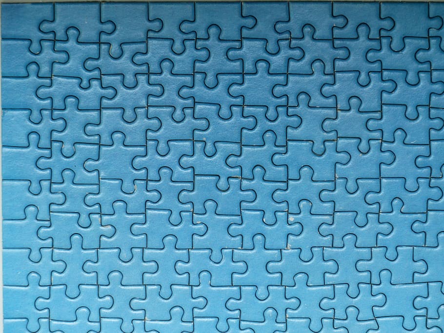 blue puzzle board, puzzle, play, share, piecing together, pieces of the puzzle, blue, jigsaw Puzzle, part Of, leisure Games