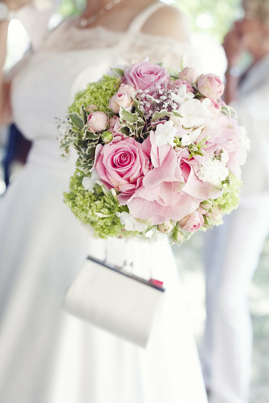 pink rose bouquet, bride, bouquet, wedding, flowers, love, bridal bouquet, marry, marriage, white