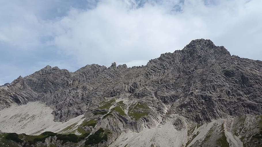 fox karspitze, alllgäu, geology, folding, mountains, lime, dolomite, alpine, rock wall, rock massif