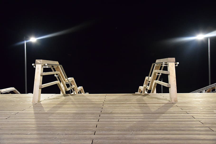 seetreppe, sylt, wenningstedt, stairs, island, holidays, sea, wood stairs, night, holiday