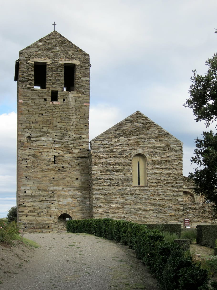 serrabone, convento, monasterio, románico, pyrénées-orientales, medieval, francia, antigua, iglesia, piedra