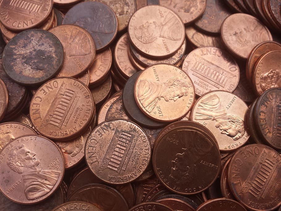 one, cent coin lot, money, growing, grow, business, investment, growth, wealth, finance