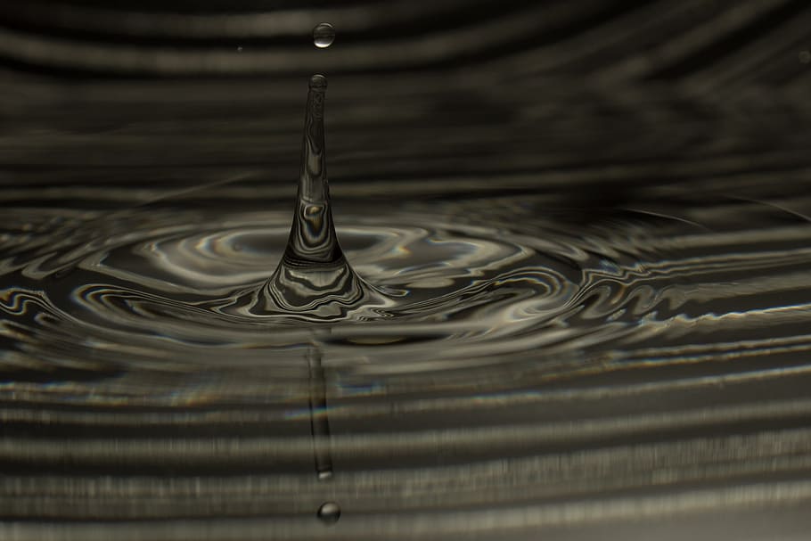 drop, water, droplet, aqua, teardrop, rippled, motion, splashing, concentric, purity