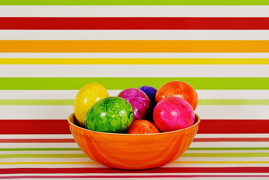 mangkuk, aneka warna dekorasi telur, telur, telur paskah, warna-warni, selamat paskah, berwarna, telur warna-warni, warna, dekorasi