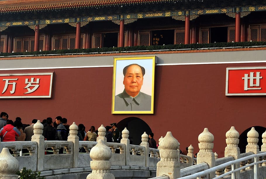 foto do imperador chinês, Mao, Pequim, Praça, Retrato, Imagem, monumento, marco, tiananmen, turismo