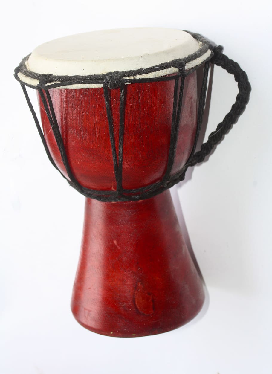 red, white, djembe, Musical Instrument, Hand Drum, drum, music, african, isolated, bongo drum