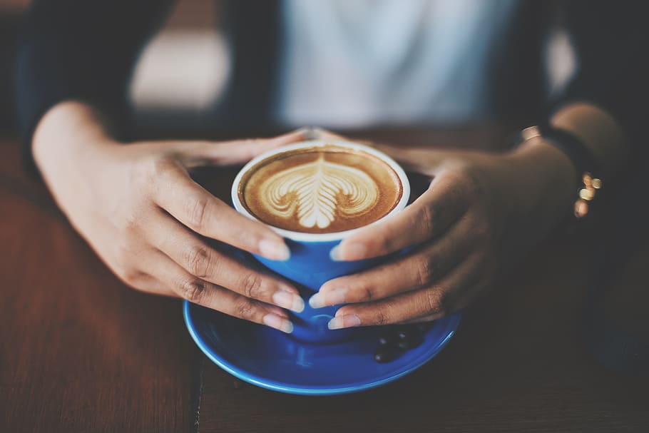 person, holding, cup, latte art, coffee, latte, art, espresso, coffee shop, caffelatte