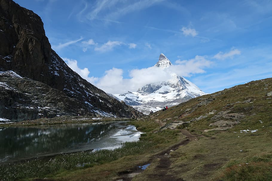 マッターホルン, ツェルマット, スイス, 山, 風景-自然, 自然の美しさ, 静かな情景, 空, 寒さ, 雪
