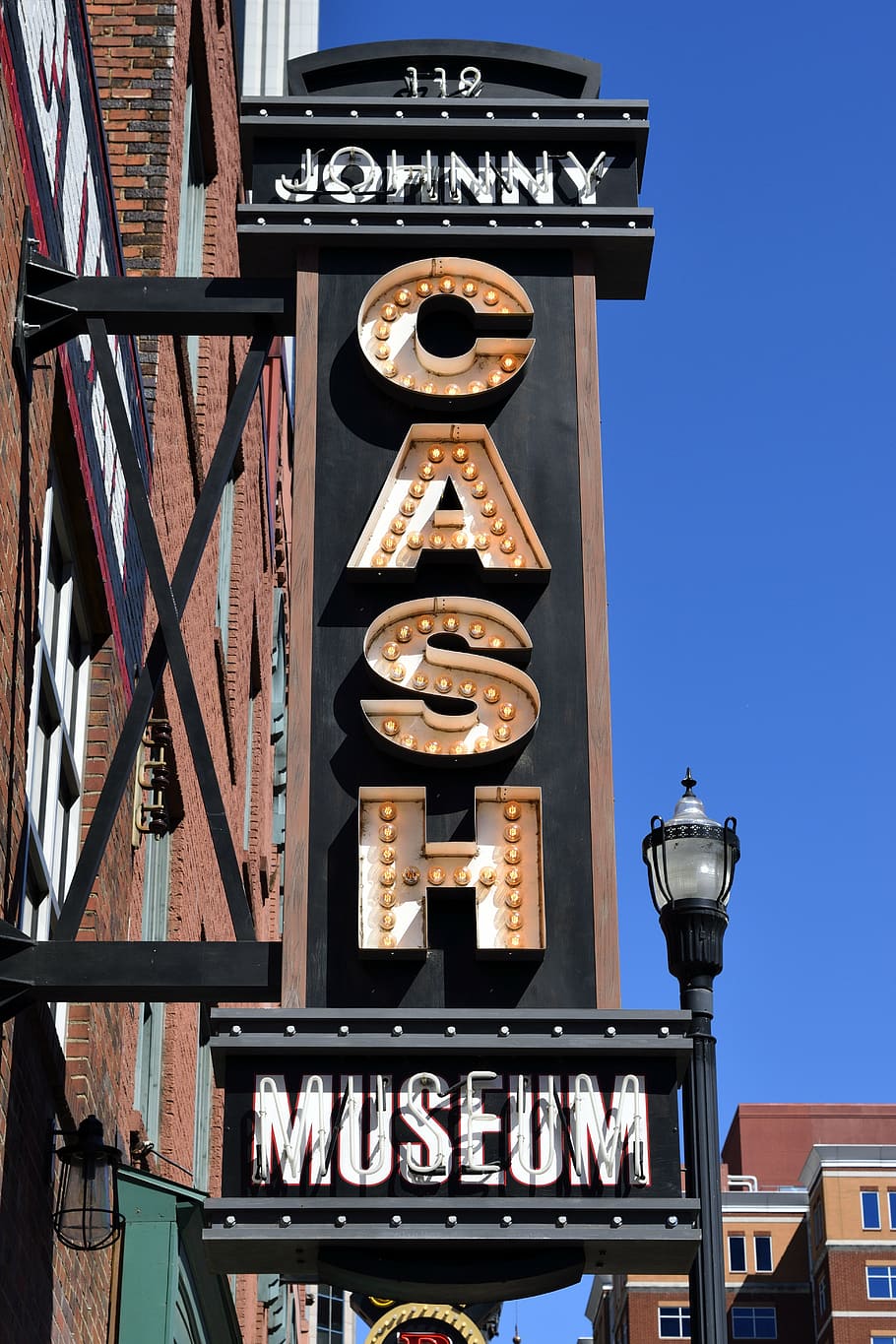 jonhnny cashh signage, johnny cash, museum, penghibur, penyanyi, tanda, nashville, tennessee, kota musik, bangunan