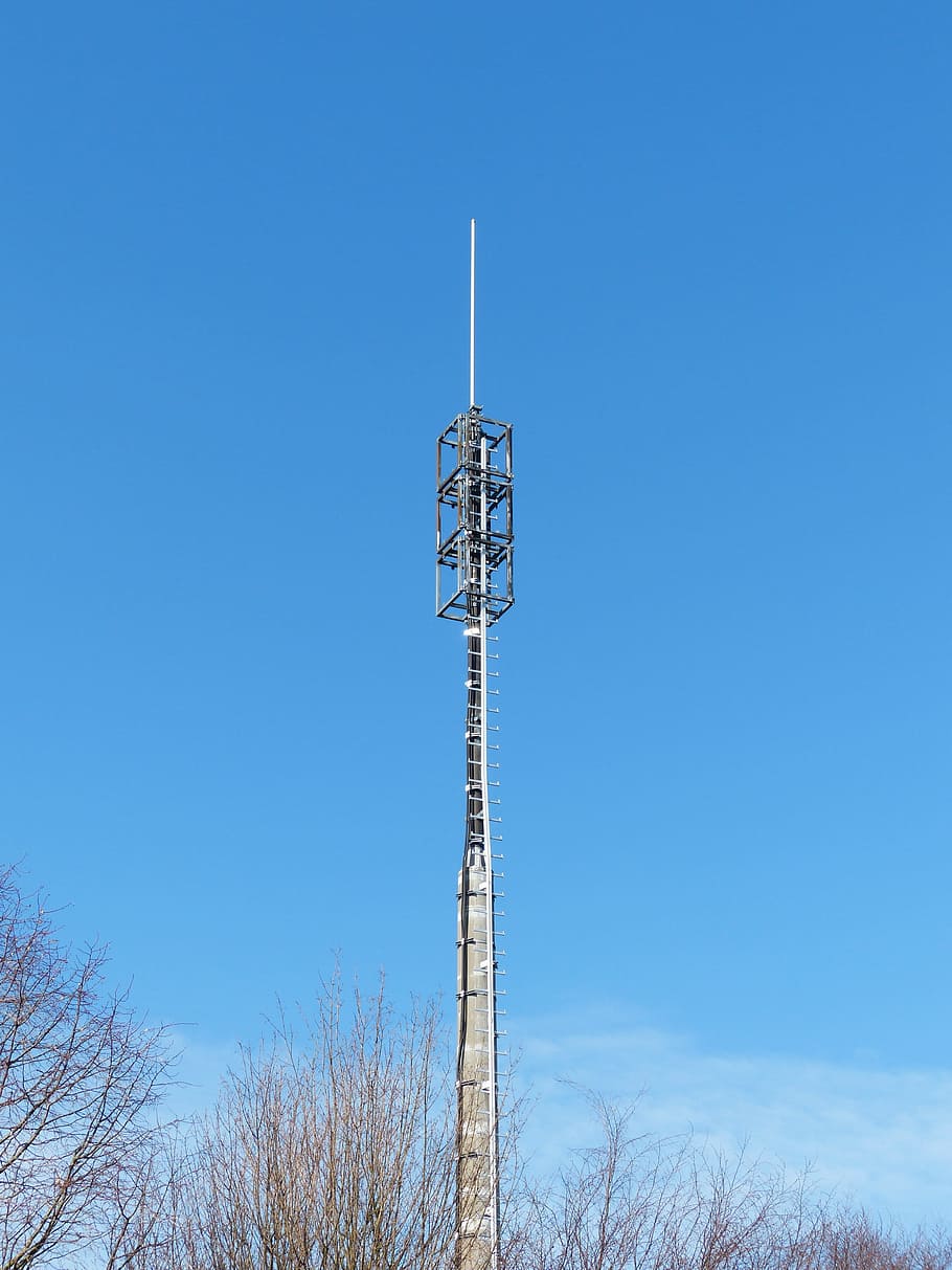Torre de transmisión, mástil, antena de radio, antena, comunicación, antena de transmisión, azul, tecnología, cielo, sin gente