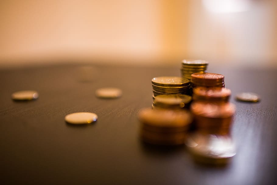 money, coins, currency, business, change, pennies, finance, selective focus, indoors, leisure activity