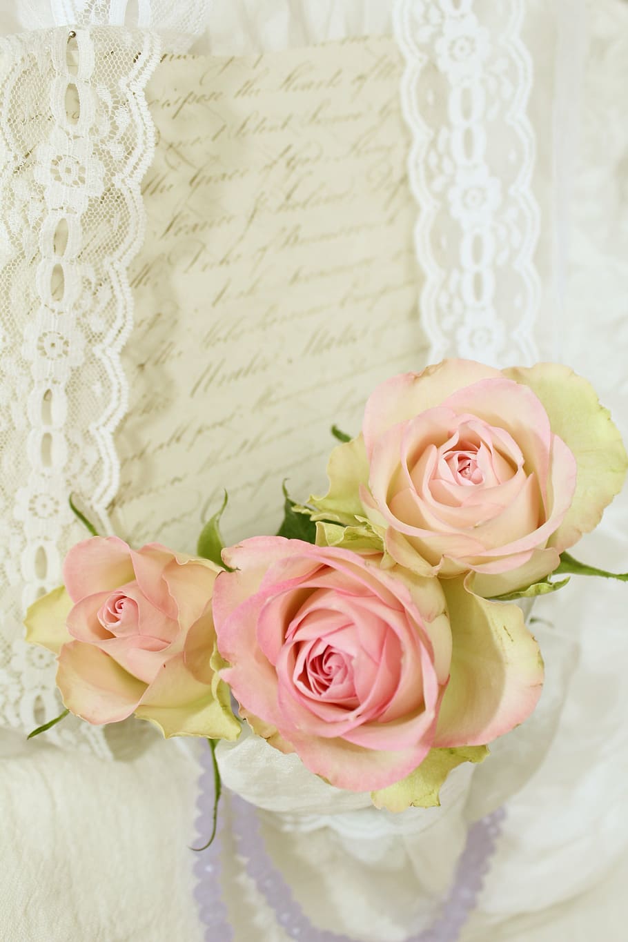 pink, yellow, rose, flowers, roses, romantic, invitation, vintage, wedding, love letter