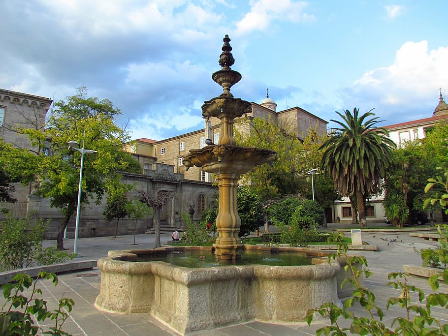 alameda, ourense, plaza, fuente, piedra, galicia, centro, agua, turismo, parque